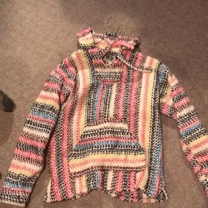 Multi colored Baja poncho